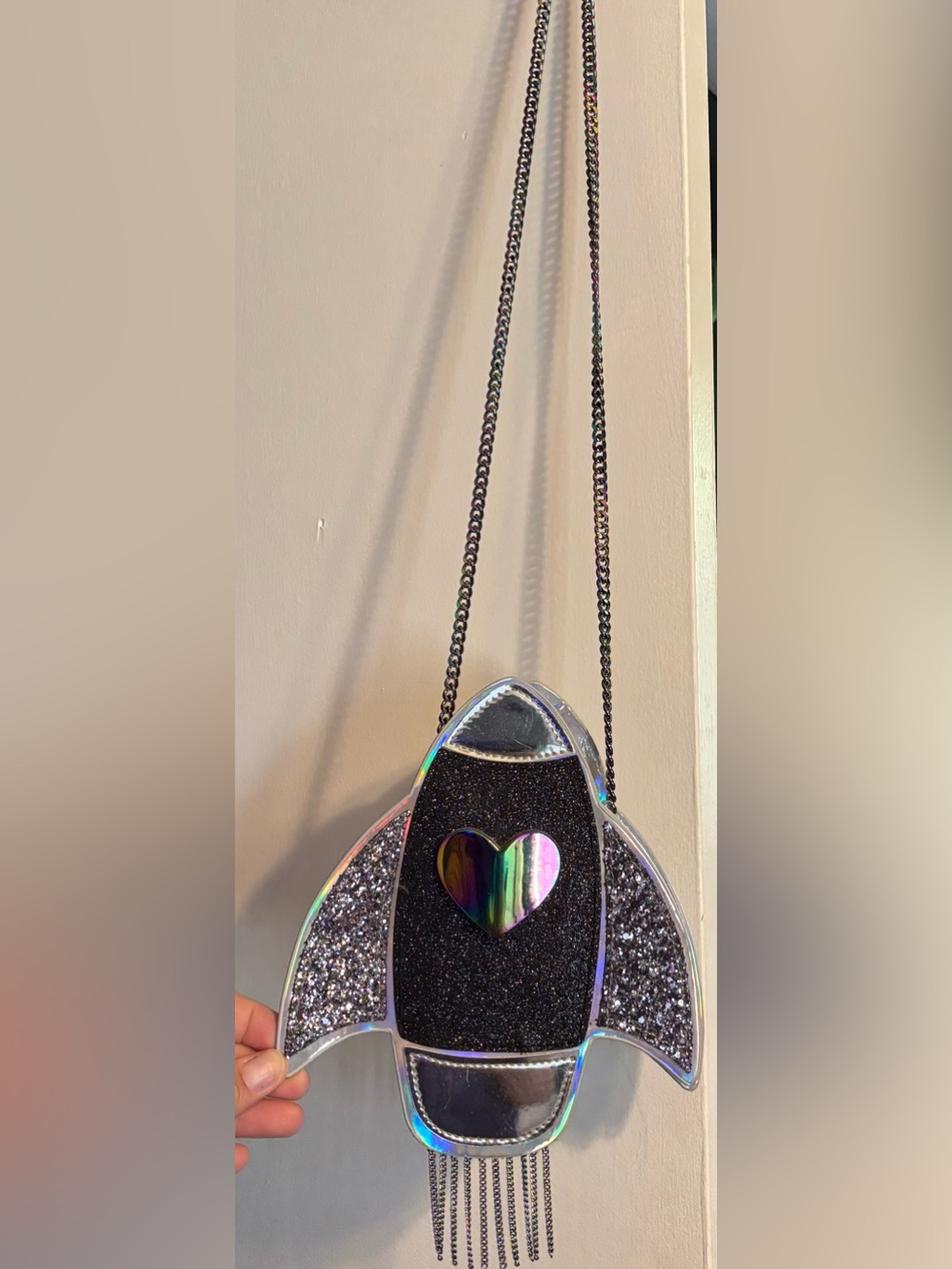Holographic Rocket Heart Crossbody Bag - Picture 8 of 9